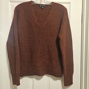 INC International Concepts V-Neck Sweater in Deep Brown